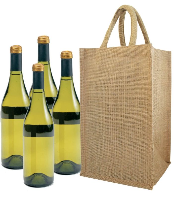 FOUR BOTTLE JUTE BAG