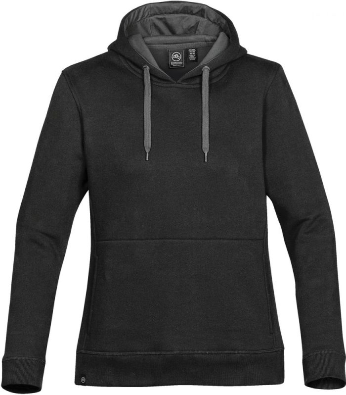 WOMENS BASELINE FLEECE HOODY BLACK-2XL