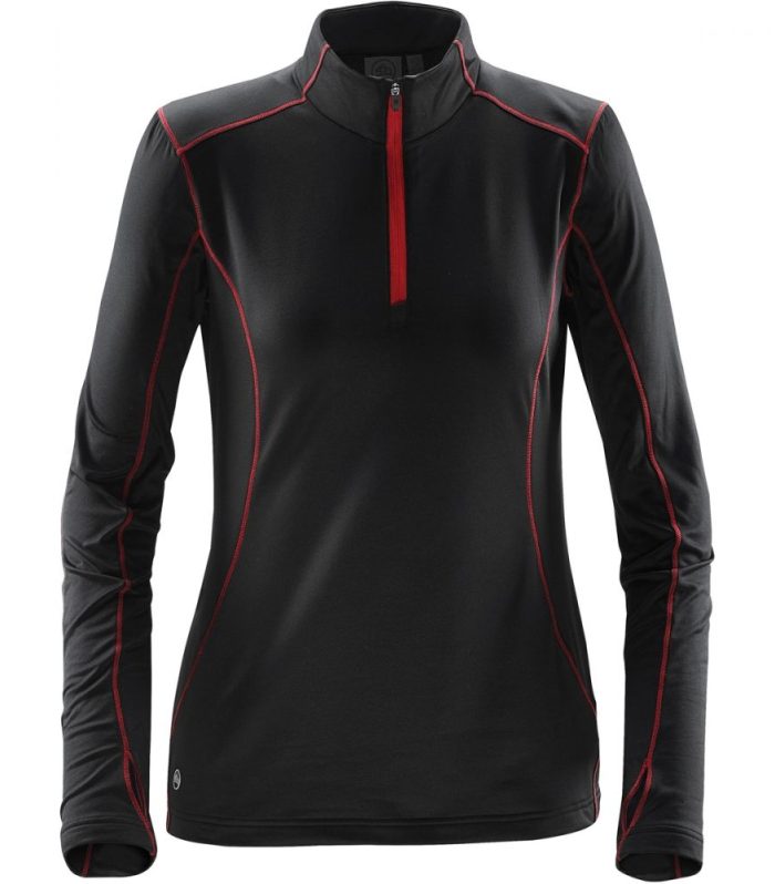WOMANS PULSE FLEECE PULLOVER BLACK/ELECTRICBLUE-XS