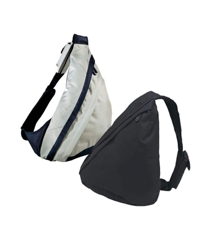 SLING BACKPACK - SILVER/NAVY BLUE