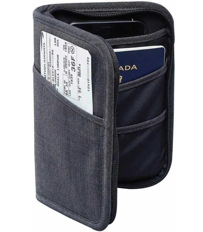 CUPERTINO RFID PASSPORT WALLET-BLACK